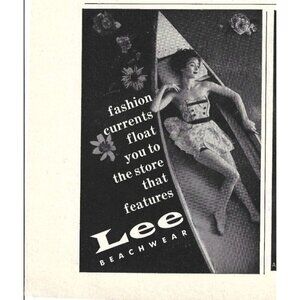 Lee Beachware Women Fashion Swimwear ADVERT 1950s Vintage Print AD